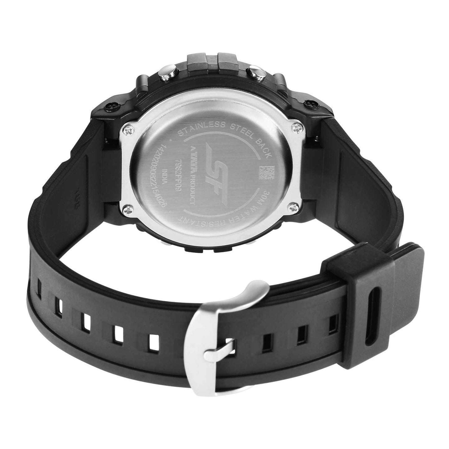 Sonata Digital Dial Black Plastic Strap Watch for Men