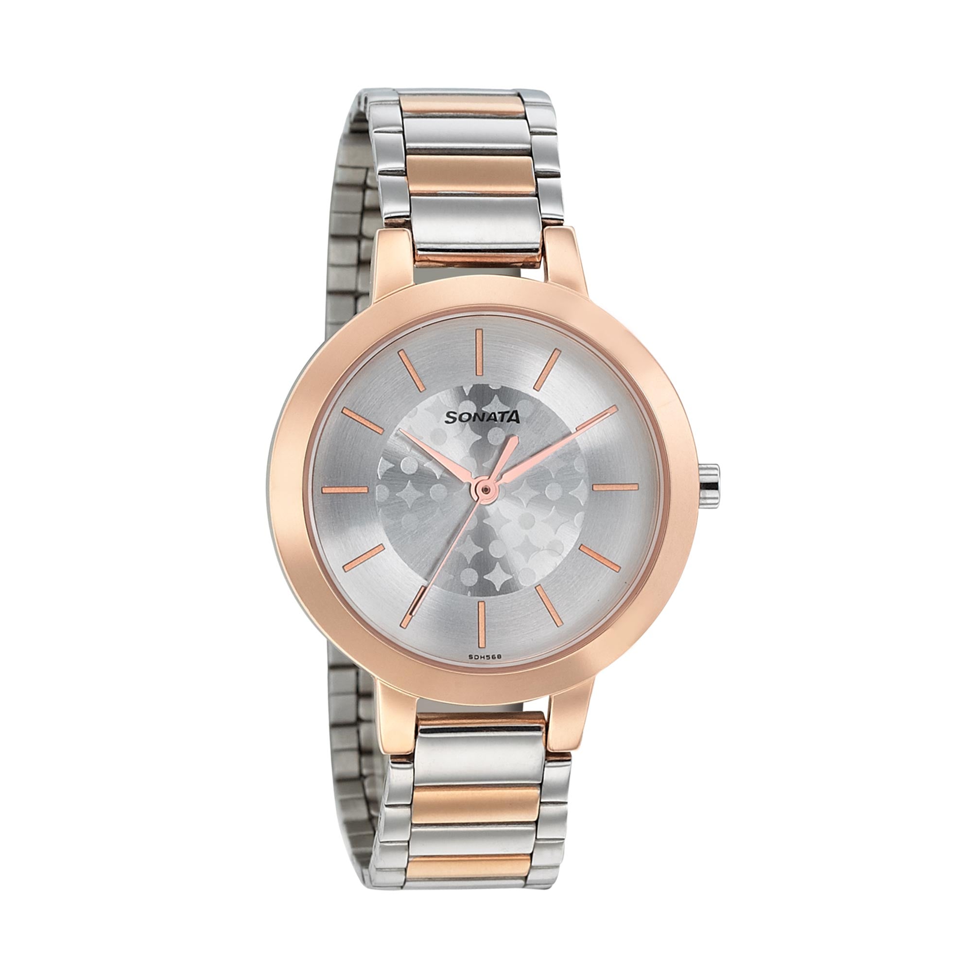 Sonata Blush Silver Dial Women Watch With Stainless Steel Strap