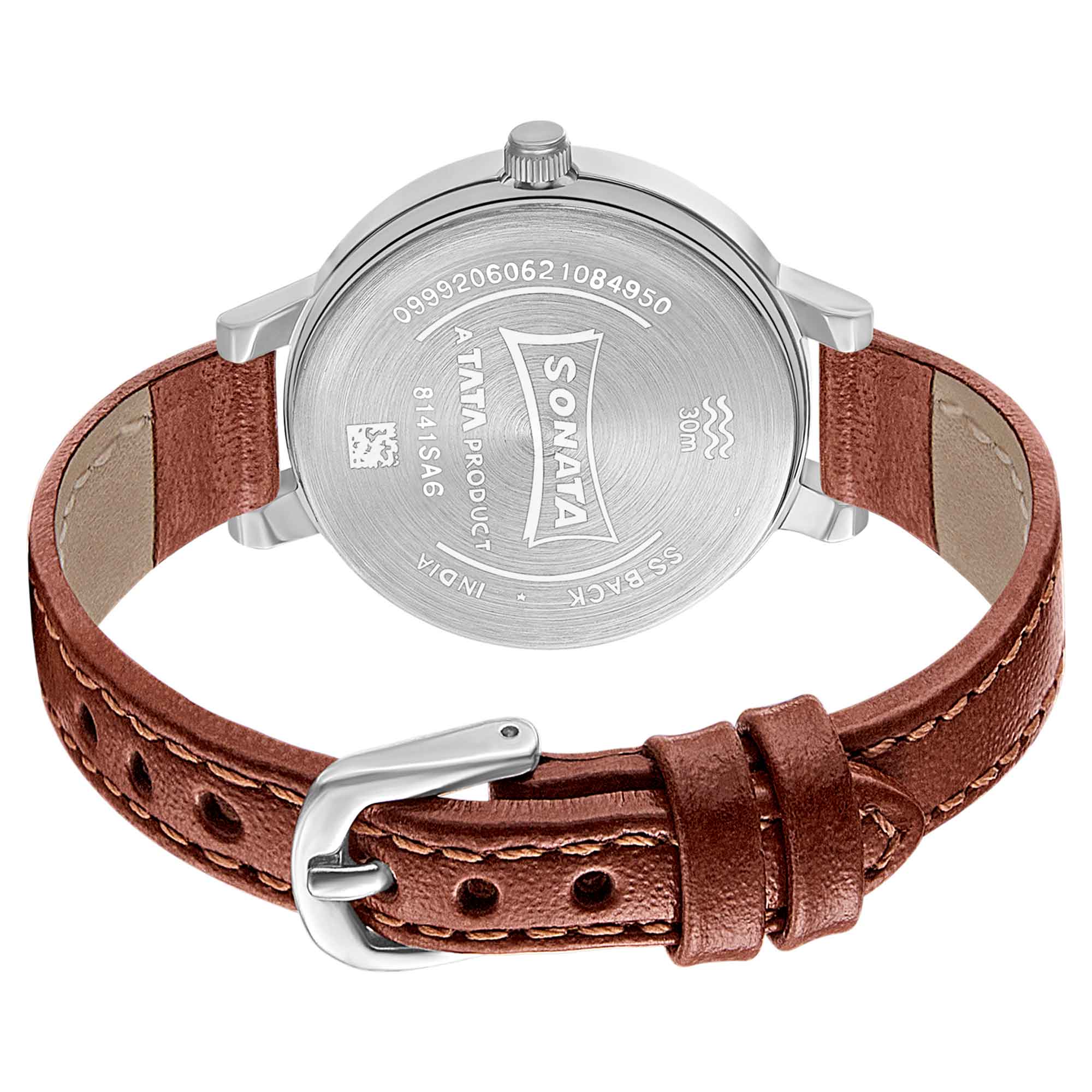 Sonata Unveil Quartz Multifunction Leather Strap Watch for Women