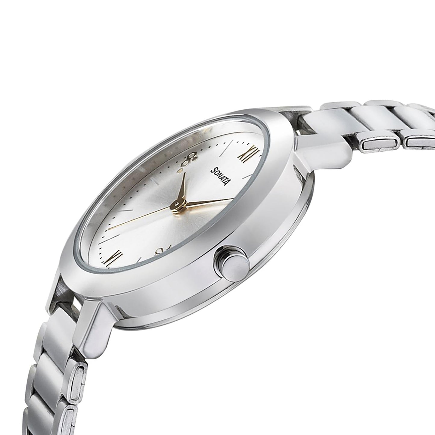 Sonata Play Silver Dial Women Watch With Stainless Steel Strap