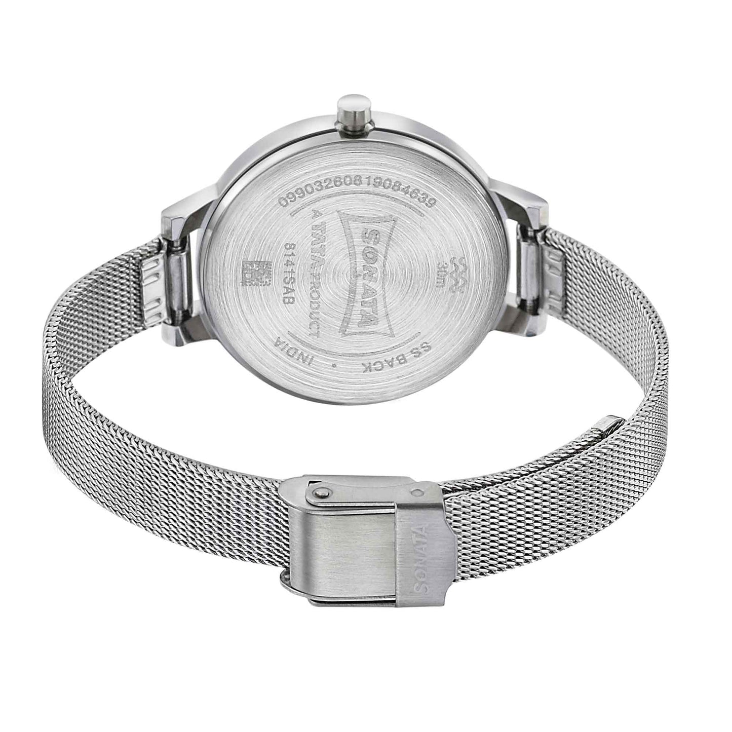 Sonata Silver Lining Pink Dial Women Watch With Stainless Steel Strap