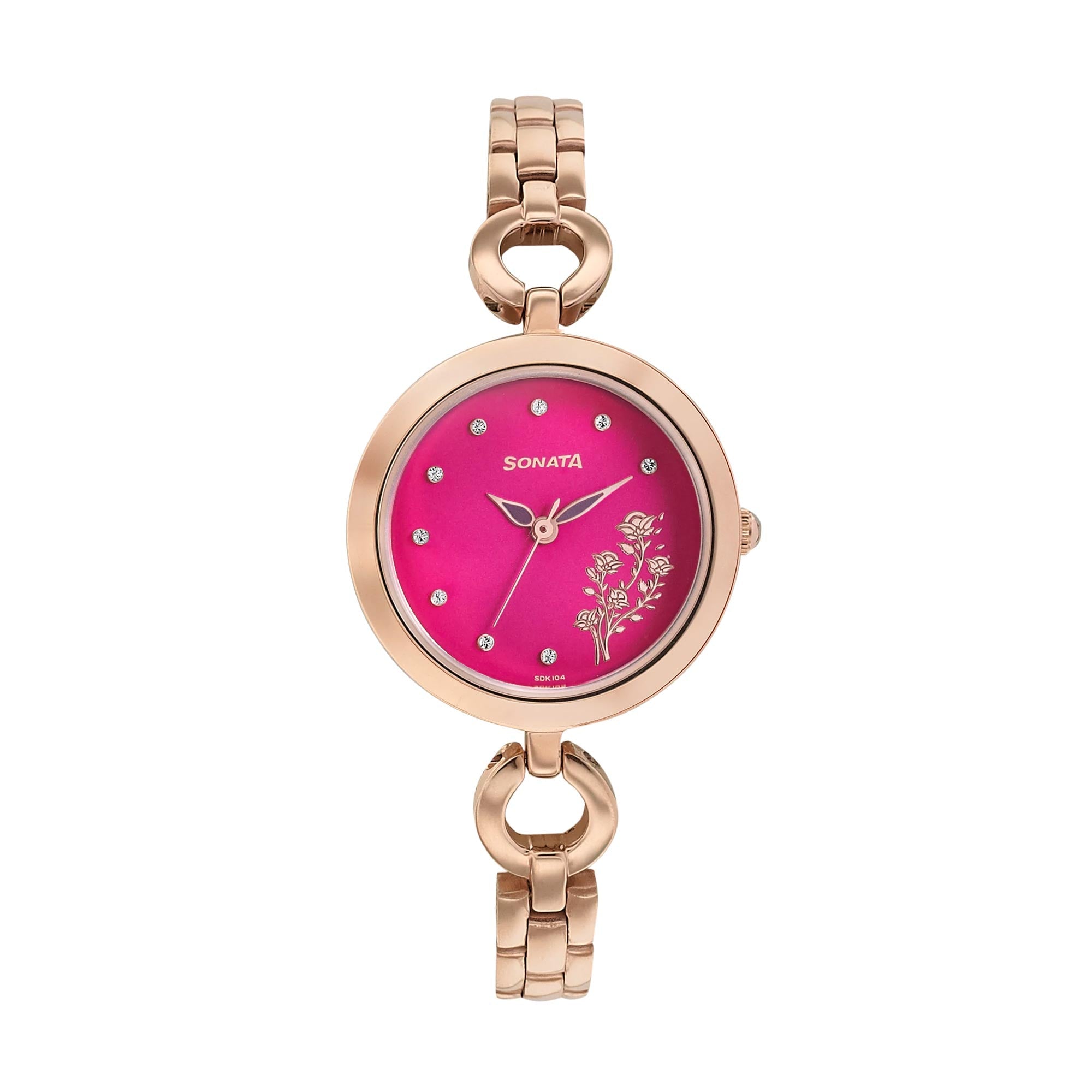 Sonata Wedding Pink Dial Women Watch With Stainless Steel Strap