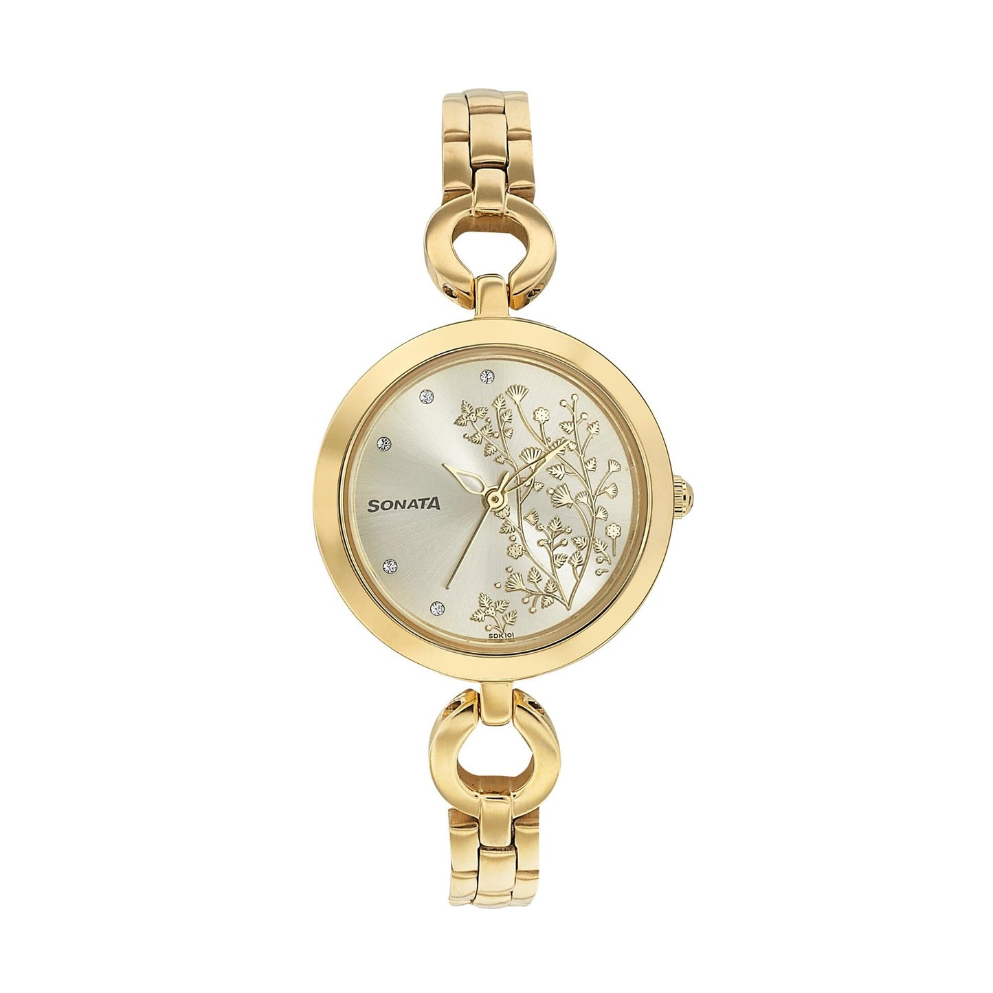 Sonata Wedding Champagne Dial Women Watch With Stainless Steel Strap