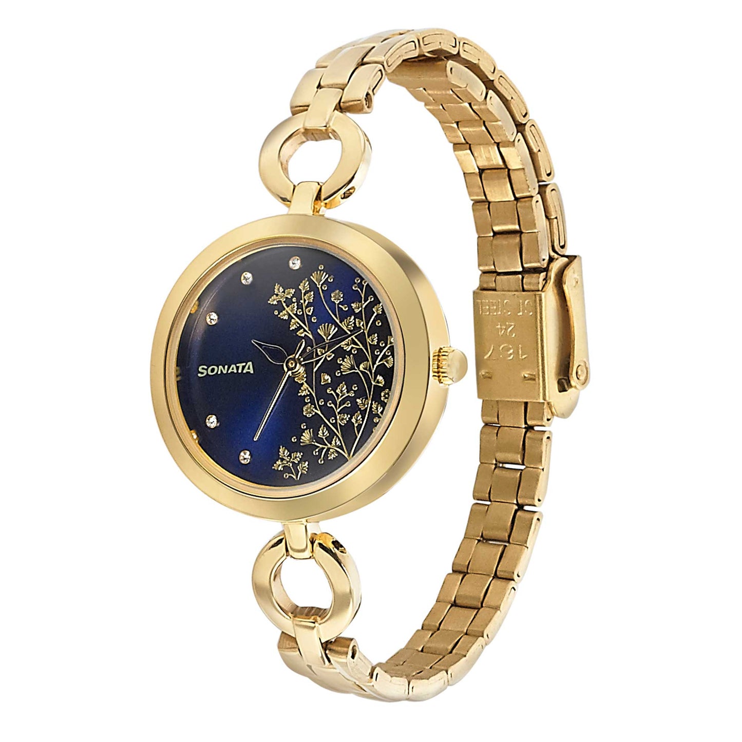 Sonata Wedding Blue Dial Women Watch With Stainless Steel Strap
