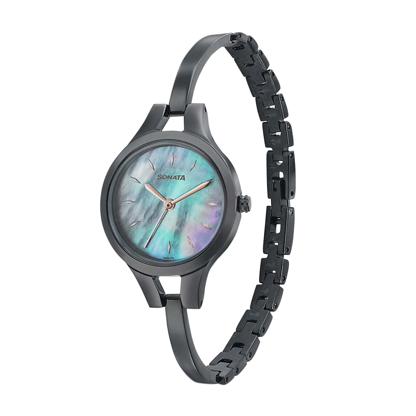 Sonata Onyx Mother of Pearl Dial Women Watch With Stainless Steel Strap