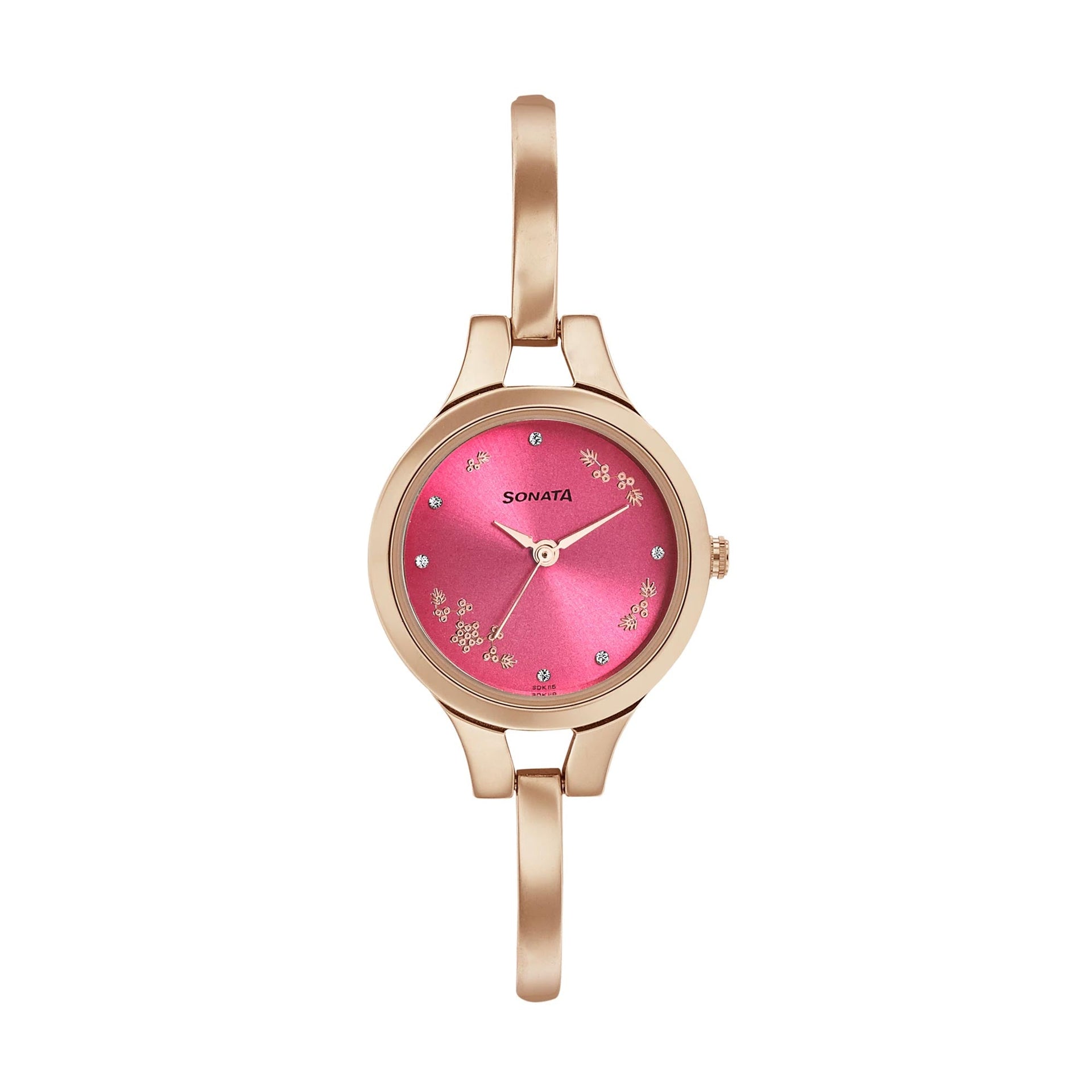Metal Strap Sonata Pink Dial Watches Sonata Wedding Pink Dial