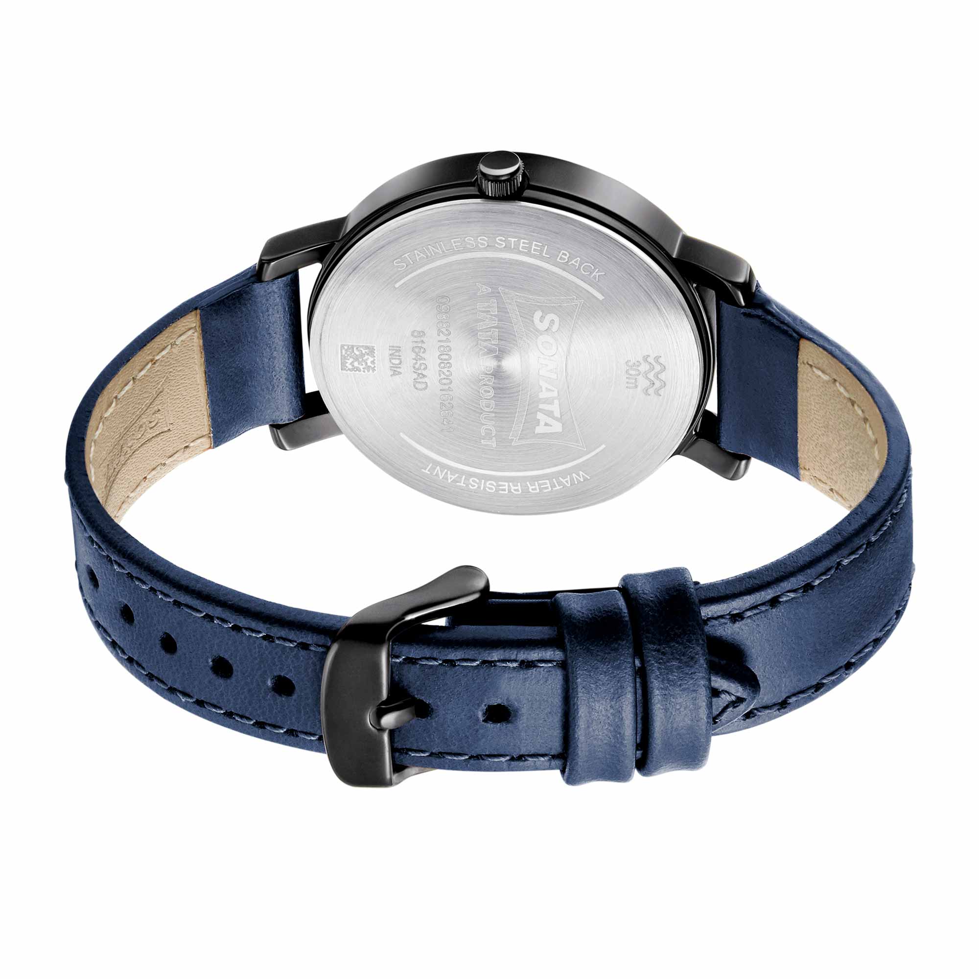 Sonata Multifunctions Blue Dial Women Watch With Leather Strap