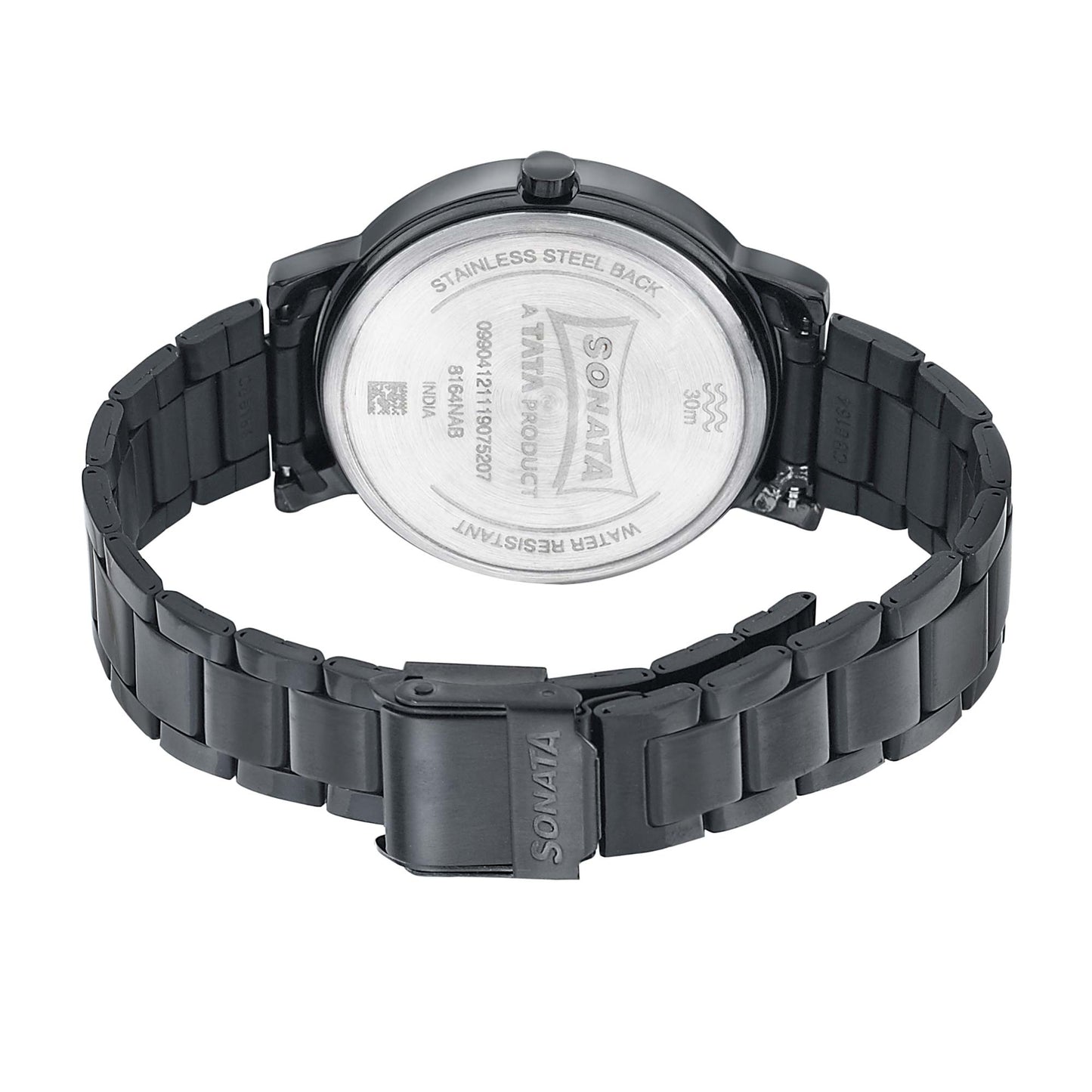 Sonata Onyx Black Dial Women Watch With Stainless Steel Strap