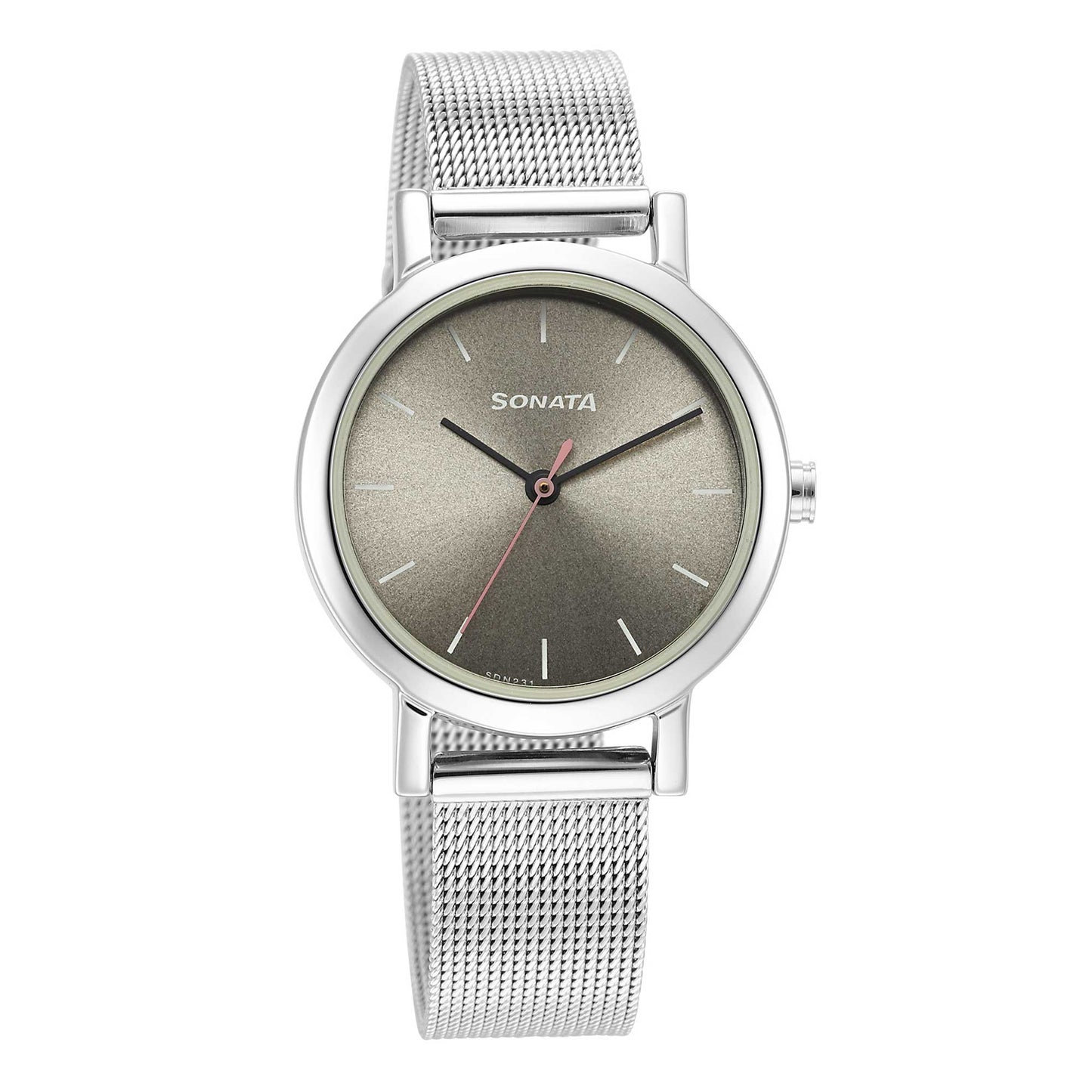Sonata Linnea Pink Dial Women Watch With Stainless Steel Strap