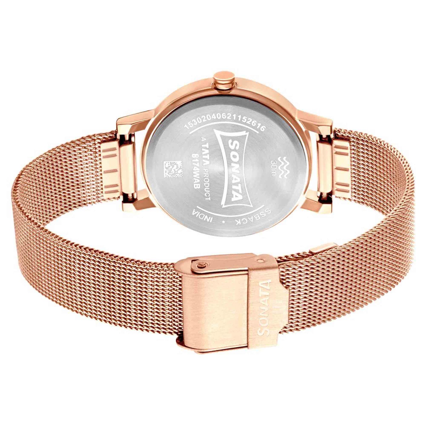 Sonata Linnea Rose Gold Dial Women Watch With Stainless Steel Strap