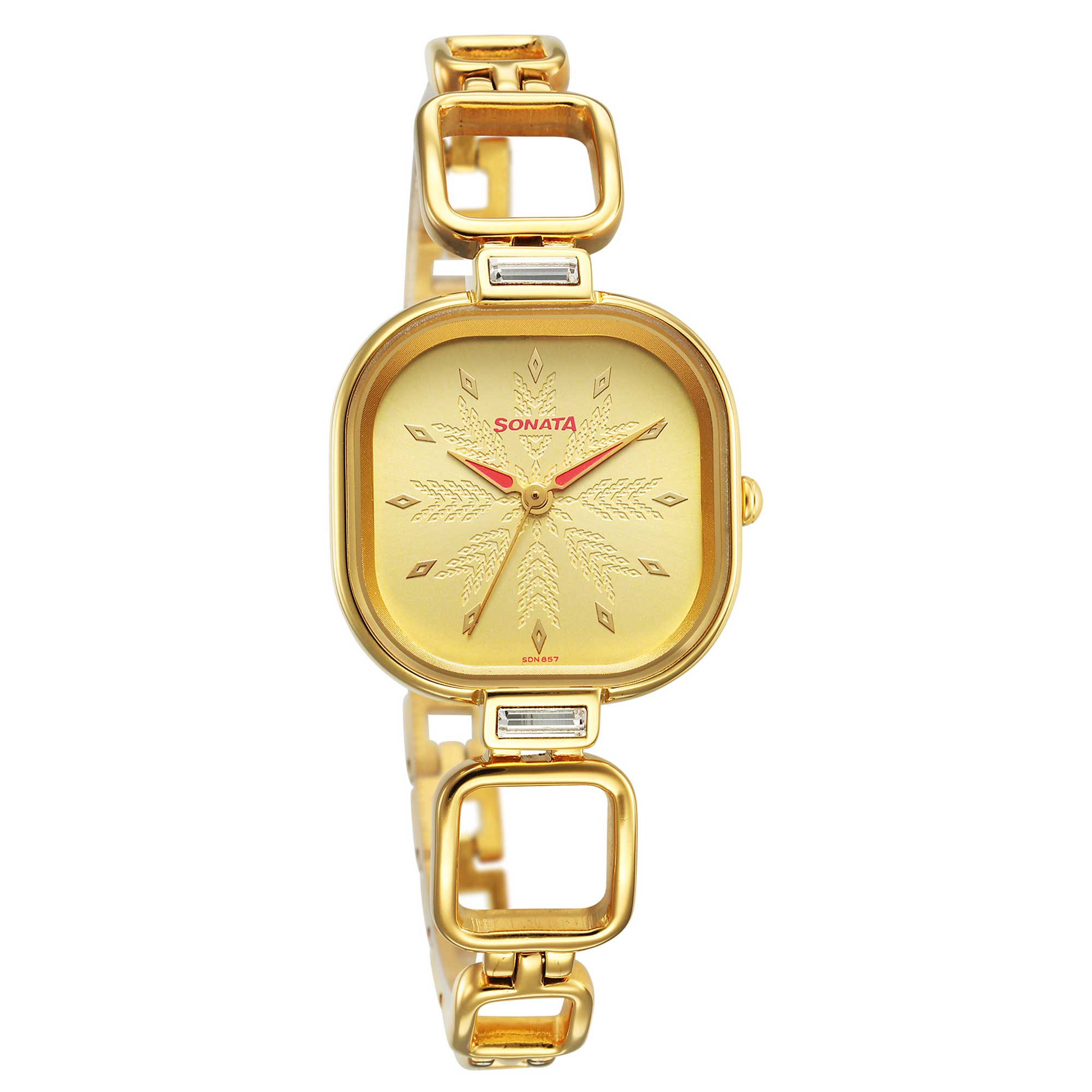 Sonata Wedding Quartz Analog Champagne Dial Metal Strap Watch for Women