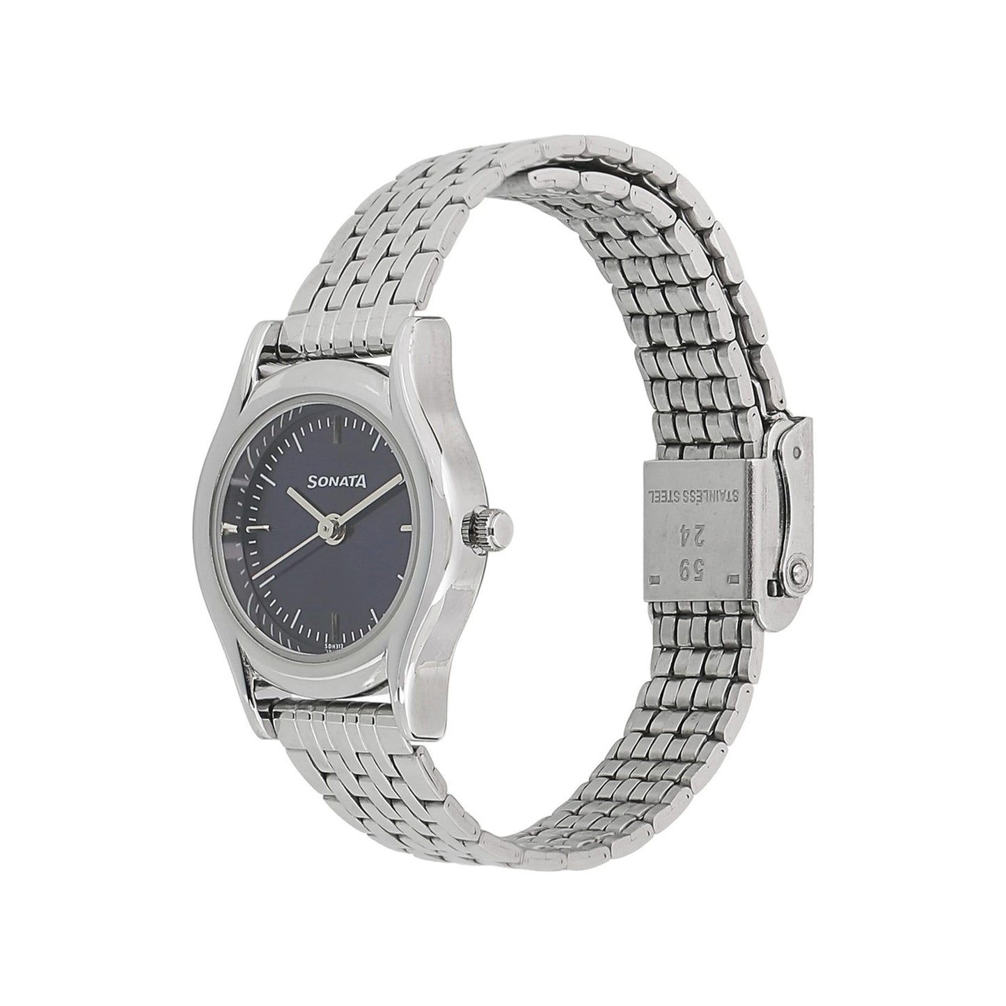 Sonata Essentials Blue Dial Women Watch With Stainless Steel Strap