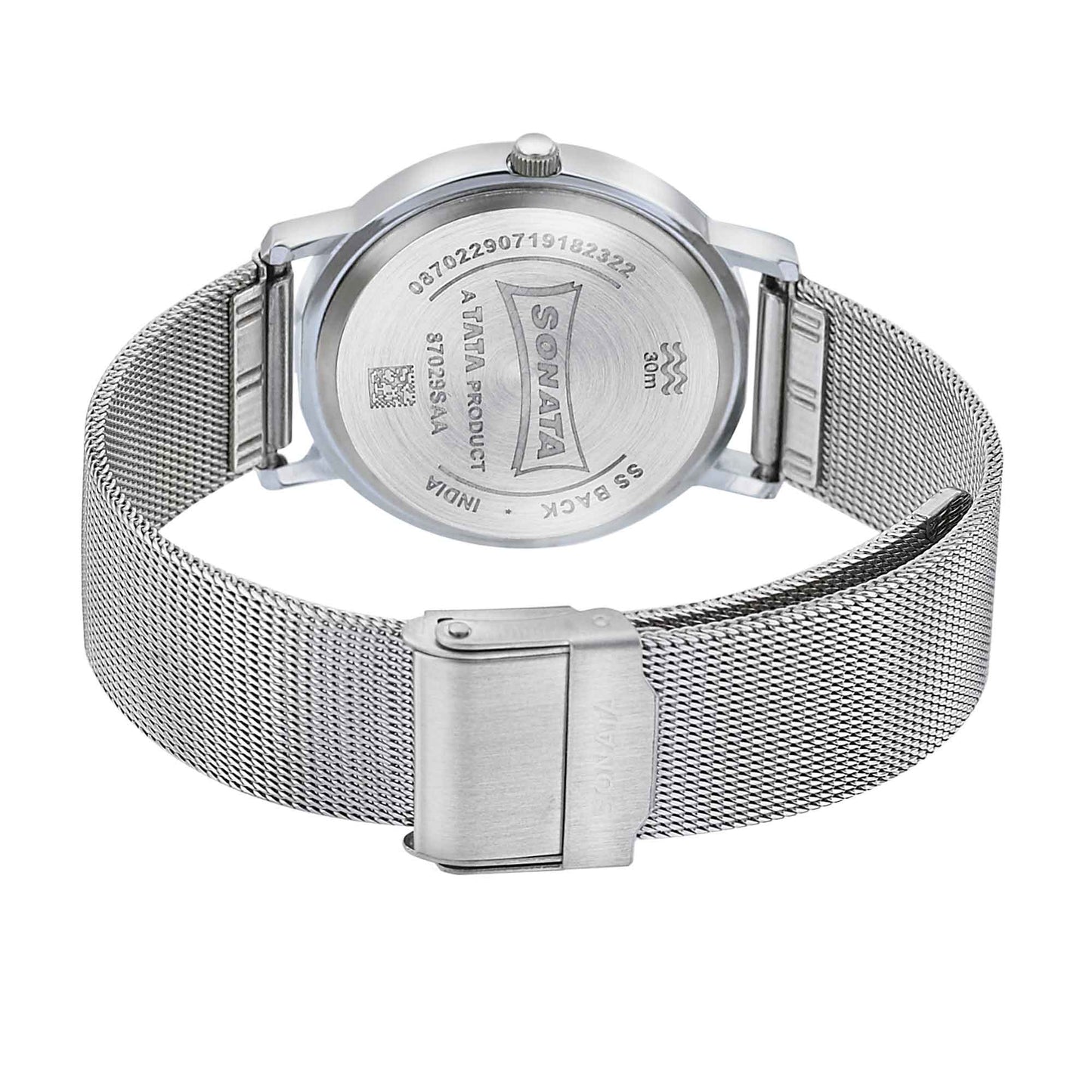 Sonata Silver Lining Silver Dial Women Watch With Stainless Steel Strap