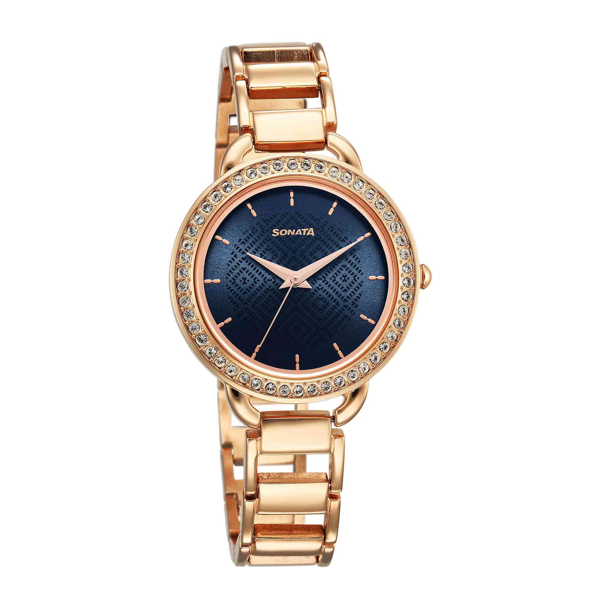 Buy Online Sonata Quartz Analog Brown Dial Metal Strap Watch for Women -  nr8093ym02 | Titan