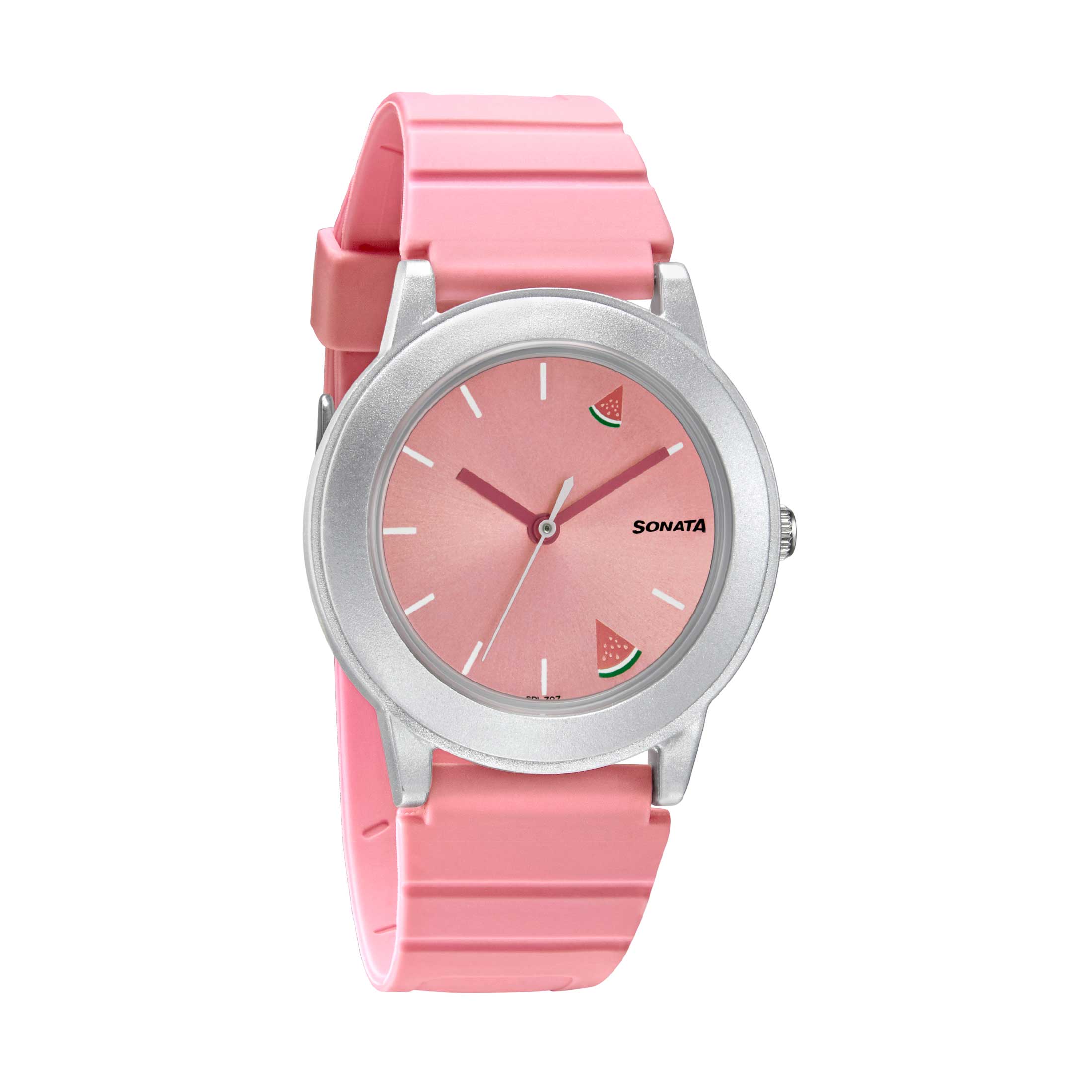 Sonata Play Pink Dial Women Watch With Plastic Strap