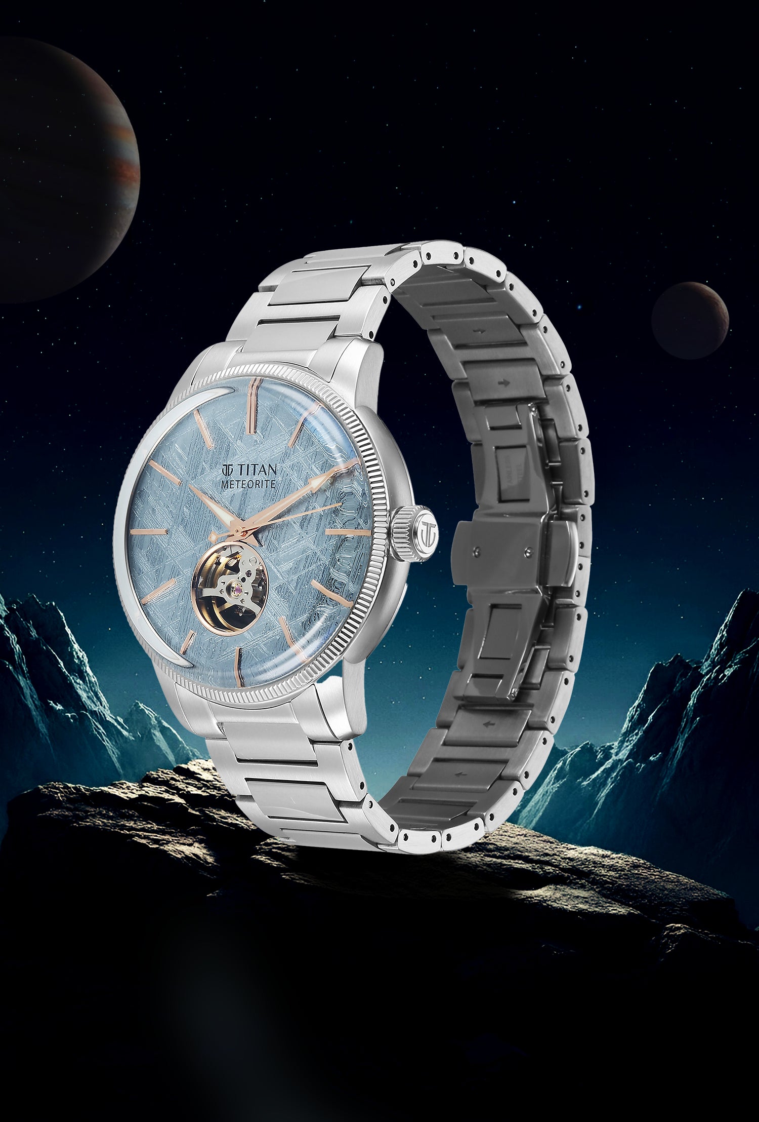 Titan Stellar Meteorite Open-Heart Dial Automatic Watch
