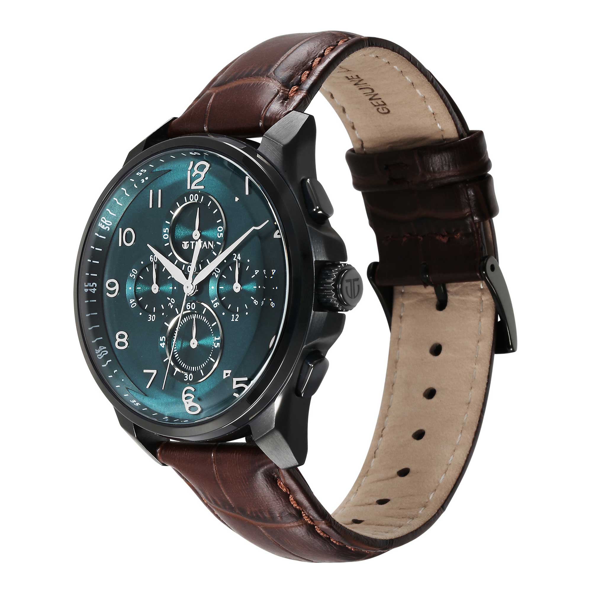 Titan Classic Chrono Blue Dial Multi Stainless Steel Strap watch for Men