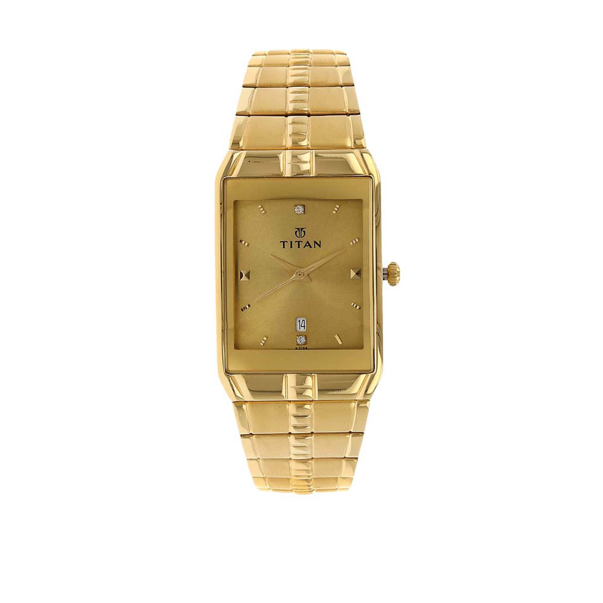 Titan Golden Dial Analog with DateMetal Strap watch for Men