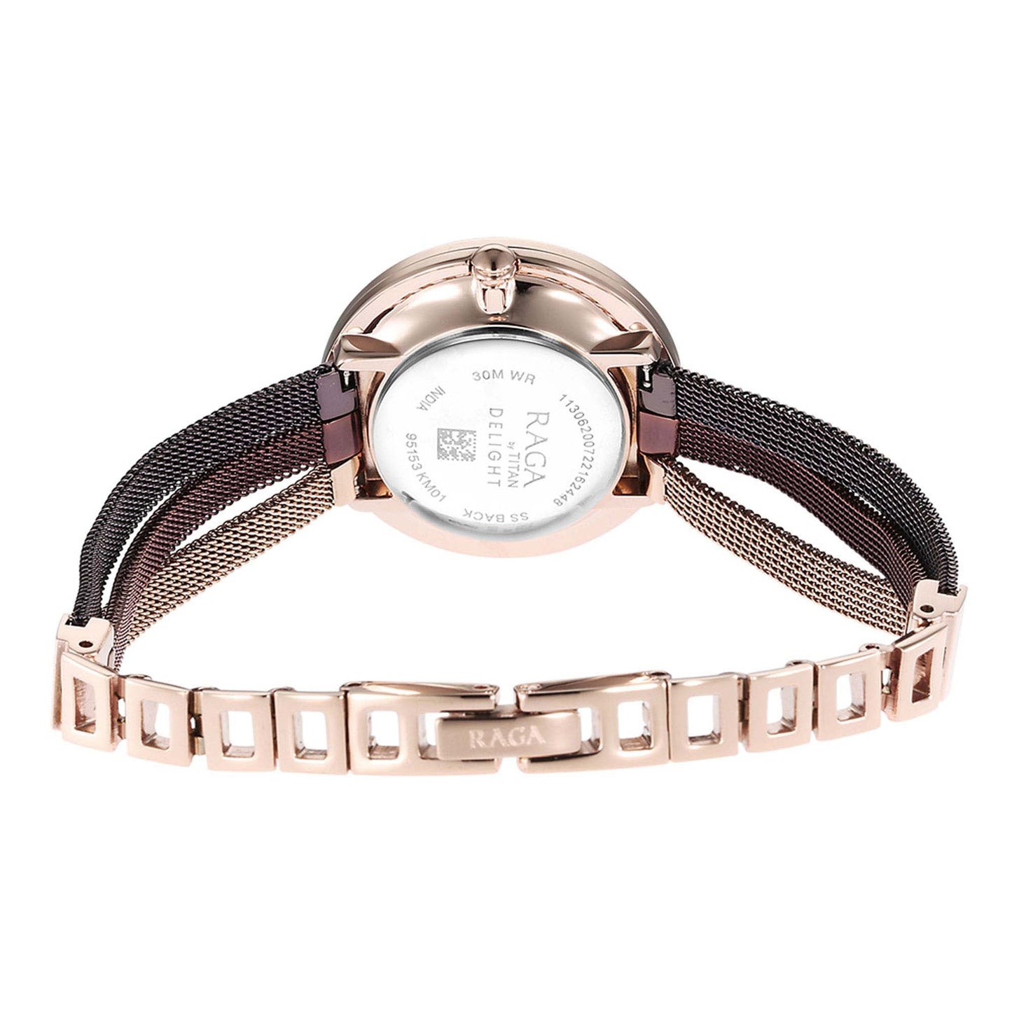 Titan Raga Delight Rose Gold Dial Women Watch With Stainless Steel Strap