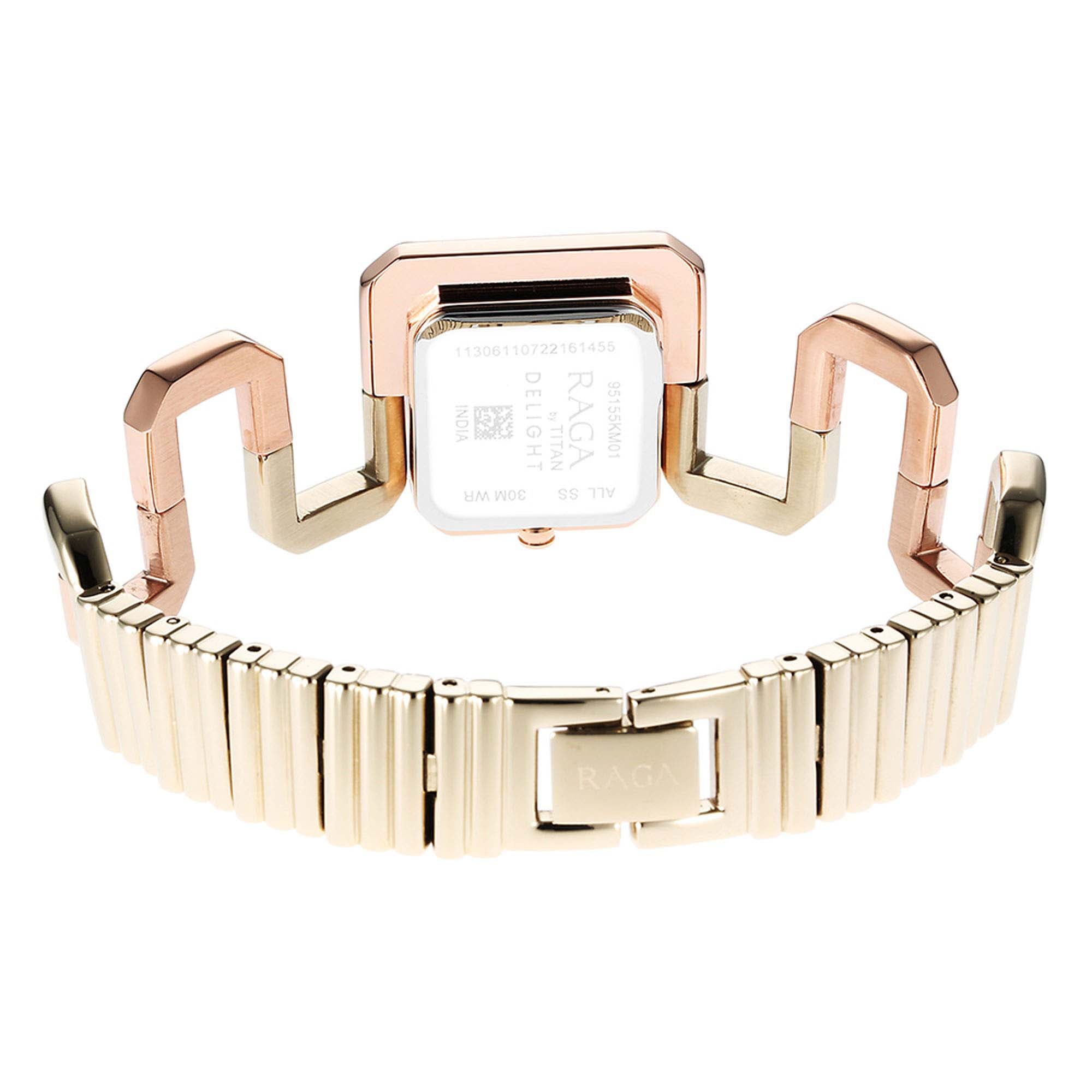 Titan Raga Delight Rose Gold Dial Women Watch With Stainless Steel Strap