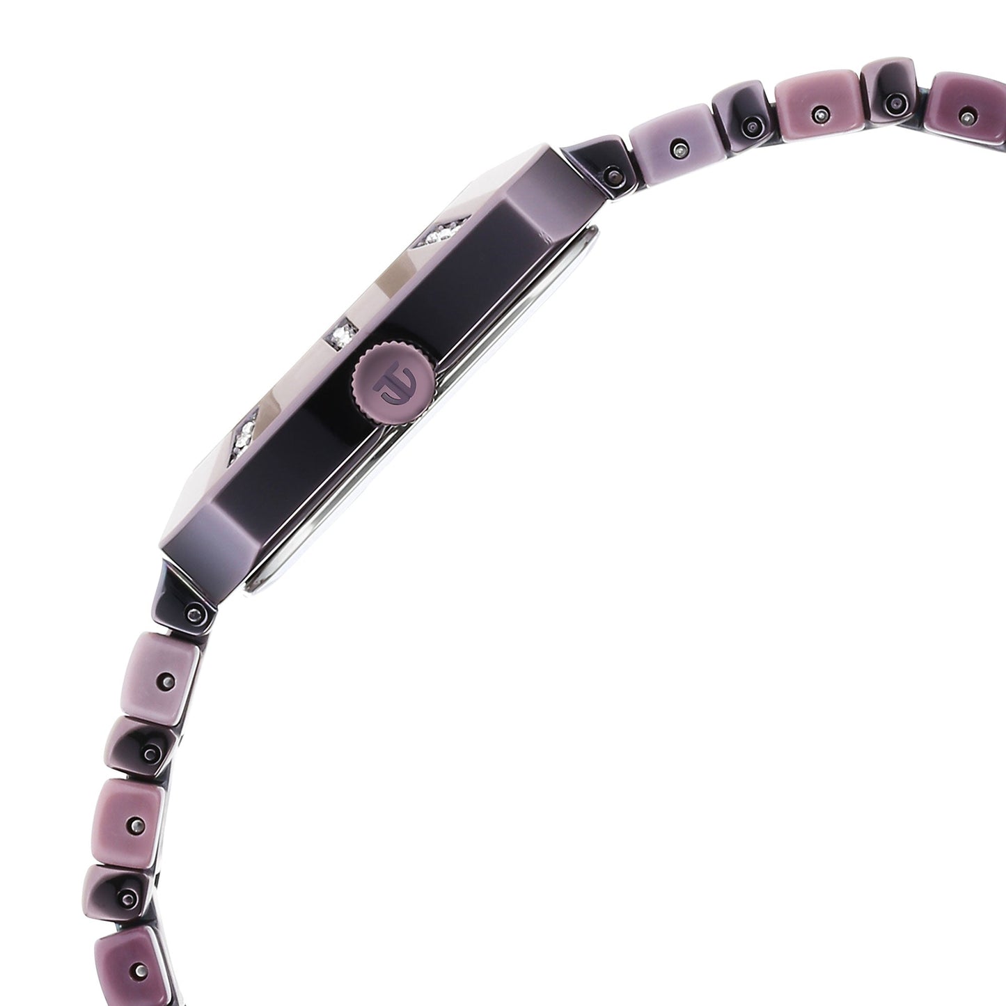 Glitz Purple Dial Metal & Plastic Strap Watch for Women