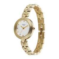 Titan Raga White Dial Gold Metal Strap Analog Watch for Women