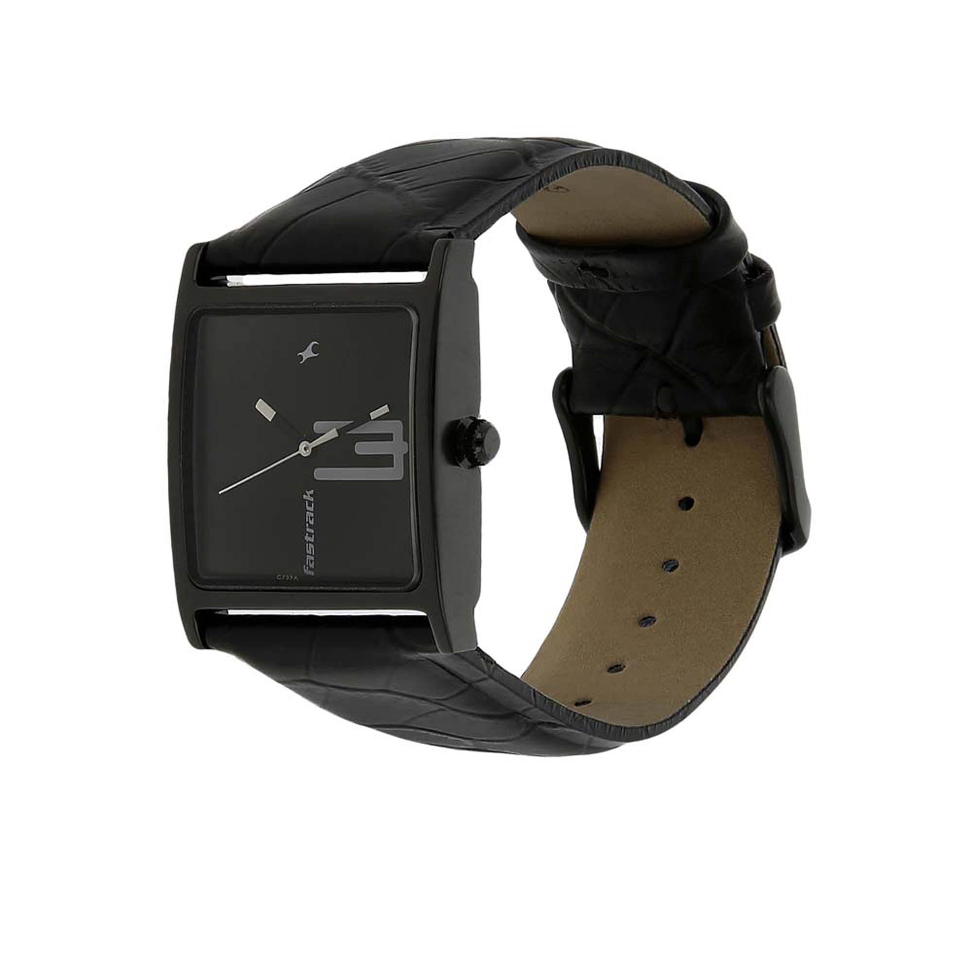 Fastrack Quartz Analog Black Dial Leather Strap Watch for Girls