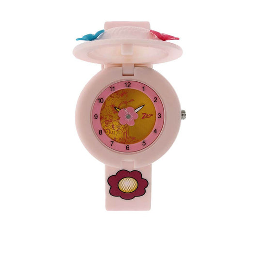 Zoop By Titan Quartz Analog Golden Dial PU Strap Watch for Kids